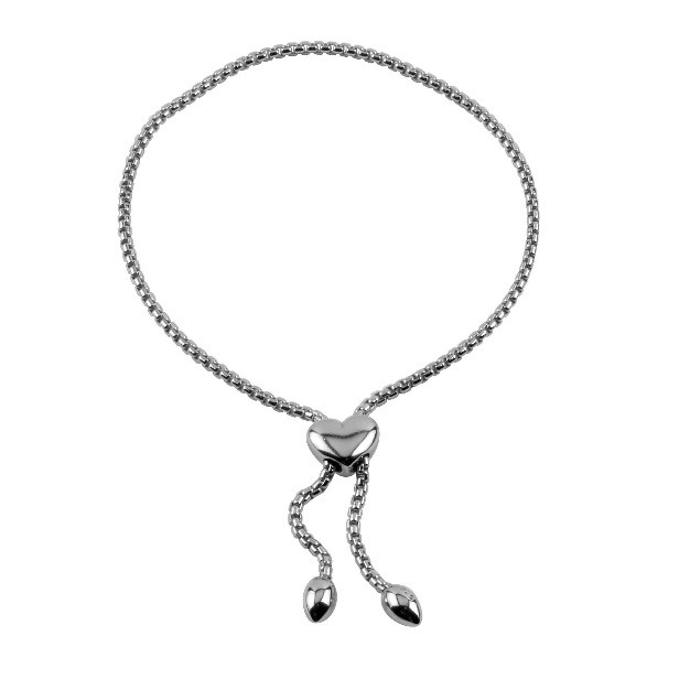 Silver Heart Slider Bracelet